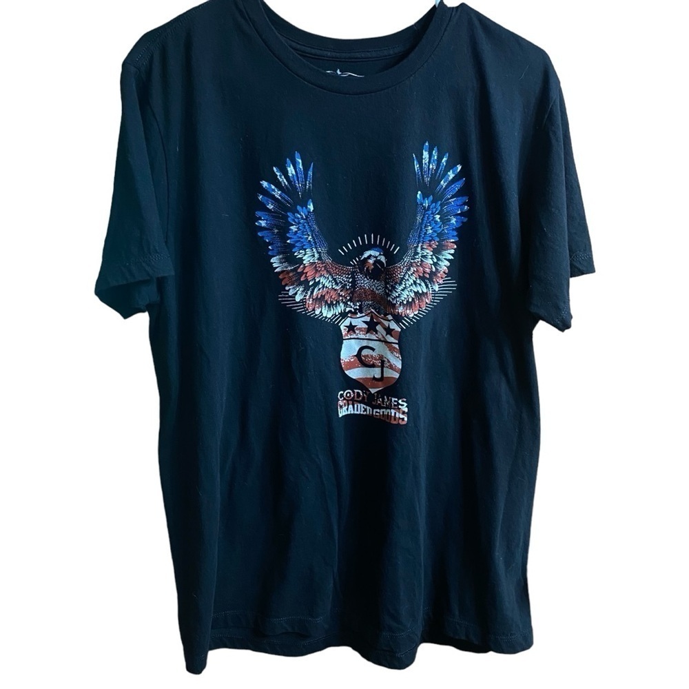 Cody James Black American Eagle Patriotic Short Sleeve Tshirt Size Large